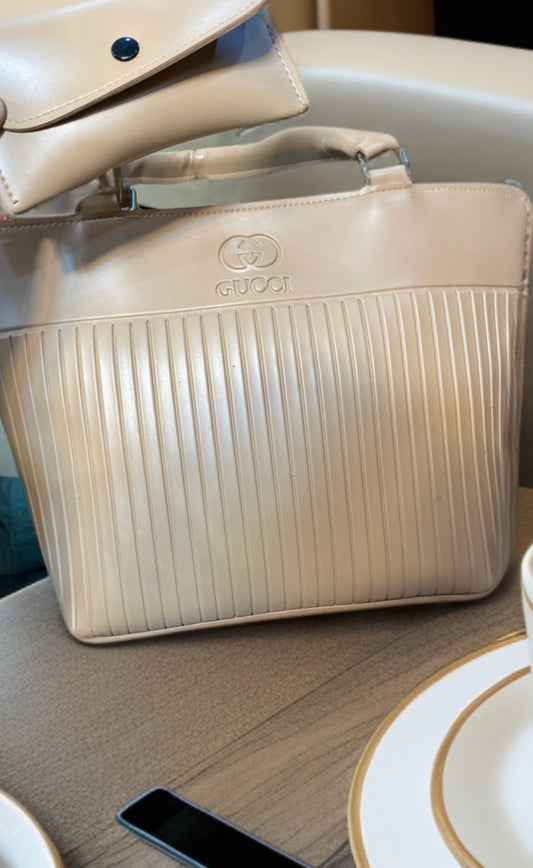 Effortless Elegance Beige Bag with Matching Wallet